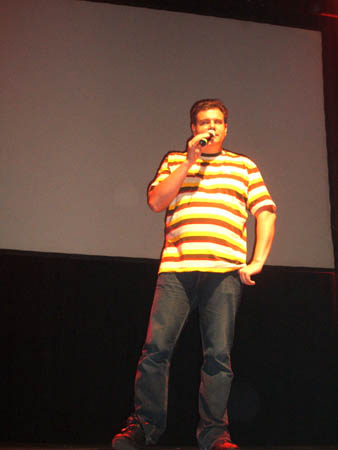 gro�er gestreifter ansager