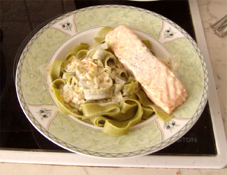 lachs und nudeln .. hmm, lecker